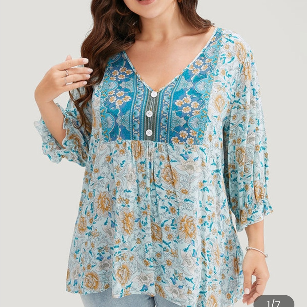 Bandana Print Blouse NWOT